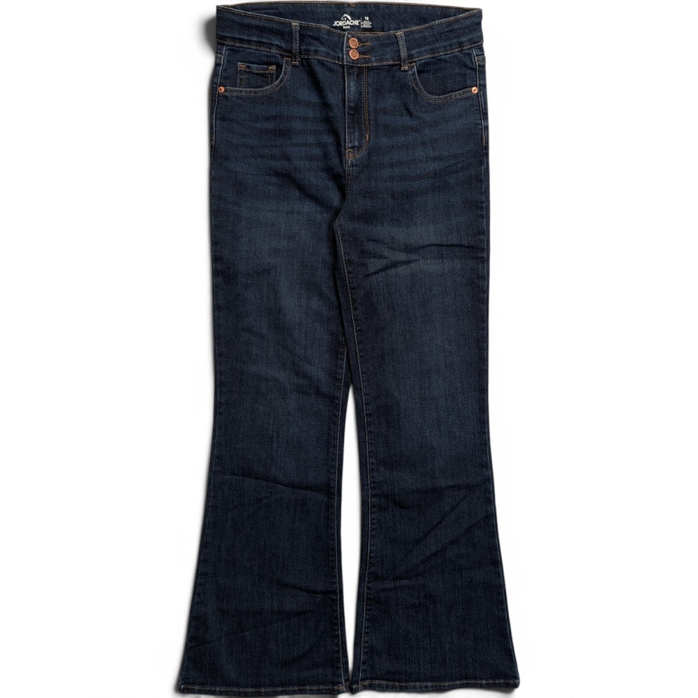 Jordache Girls Flare Jeans 18 Adjustable Waist Dark Enzyme